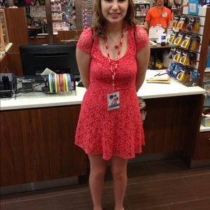kimchi blue floral cherry blossom pink lace dress urban outfitters